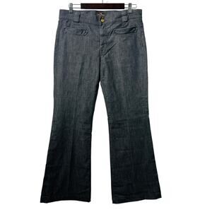 7 For All Mankind Jeans Women's Size 32 Gray Pinstripe Flare Leg Pants